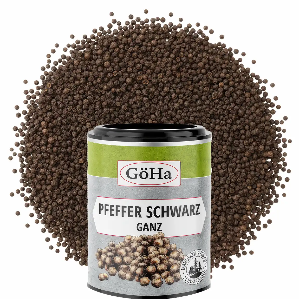 Pfeffer schwarz ganz